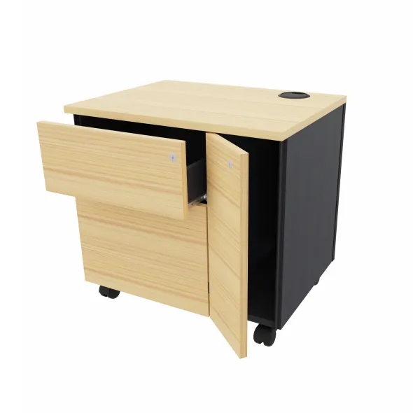 Meuble de rangement informatique Amphitéo - h. 58 x l. 61 cm - sur roulettes