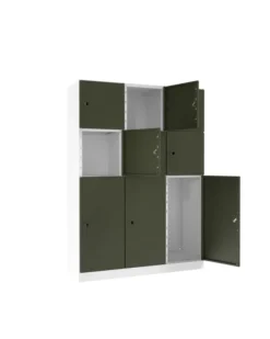Meuble de rangement métallique Corial - 9 casiers - fermeture à clé - clé passe partout non fournie