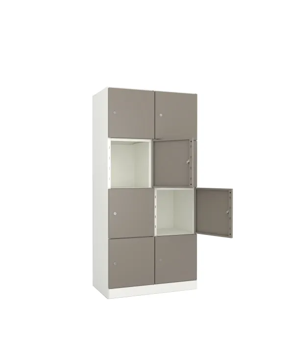 Meuble de rangement métallique Corial - 8 casiers - fermeture à clé - clé passe partout non fournie