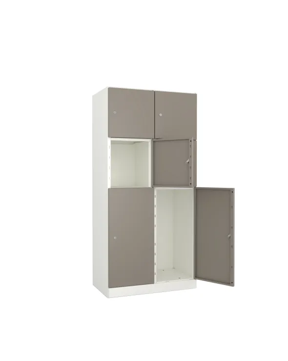 Meuble de rangement métallique Corial - 6 casiers fermeture à clé - clé passe partout non fournie