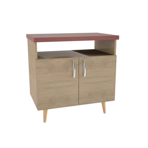 Meuble pour télévision - Lagune - l. 80 x h. 78 x pr. 50 cm - 2 portes 1 niche
