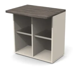 Meuble support pour trieur 2 colonnes Trimod - rangement ouvert - 2 tablettes métalliques