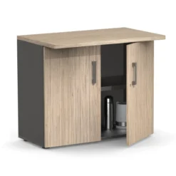 Meuble support pour trieur 3 colonnes Trimod - avec portes battantes - 1 tablette métallique