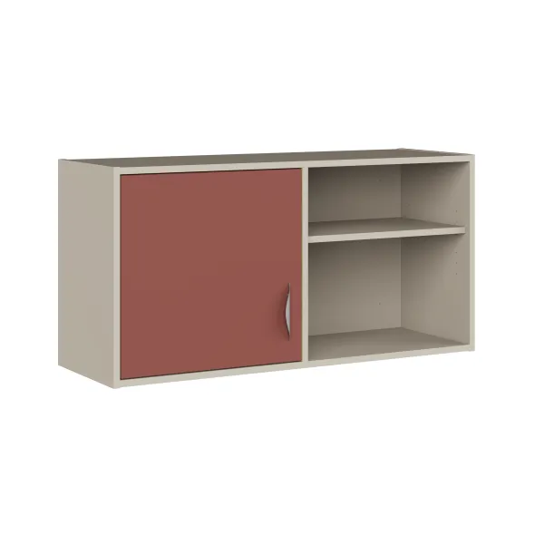 Meuble à suspendre - Odéos - l. 120 x h. 60 x 40 cm - 1 niche ouverte et 1 porte - à fixer - 1 tablette