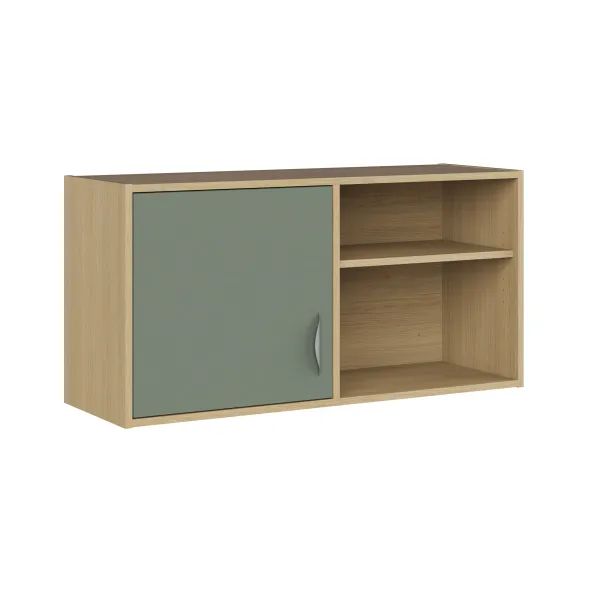 Meuble à suspendre - Odéos - l. 120 x h. 60 x 40 cm - 1 niche ouverte et 1 porte - à fixer - 1 tablette
