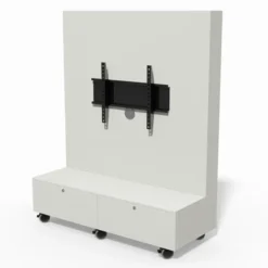 Meuble TV simple face Korytem - sur roulettes - avec 1 support écran