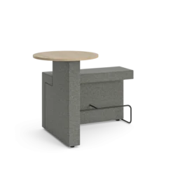 1 module assise haute et 1 table haute Border - table à droite - repose pied noir
