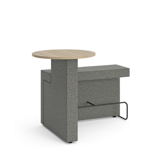 1 module assise haute et 1 table haute Border - table à droite - repose pied noir
