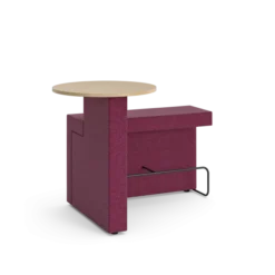 1 module assise haute et 1 table haute Border - table à droite - repose pied noir