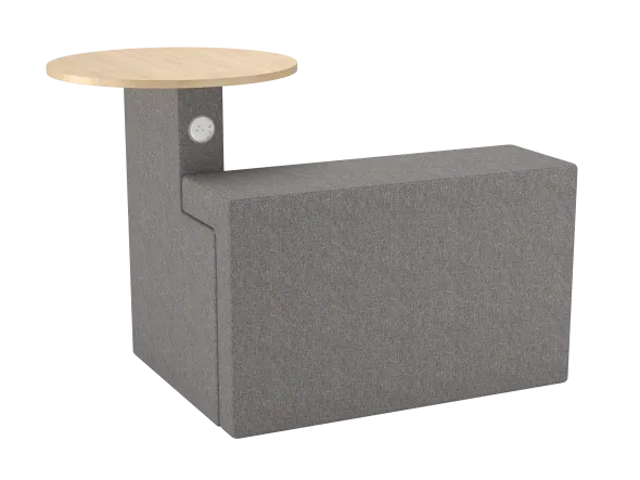 1 module assise haute et 1 table haute Border - table à gauche - repose pied noir
