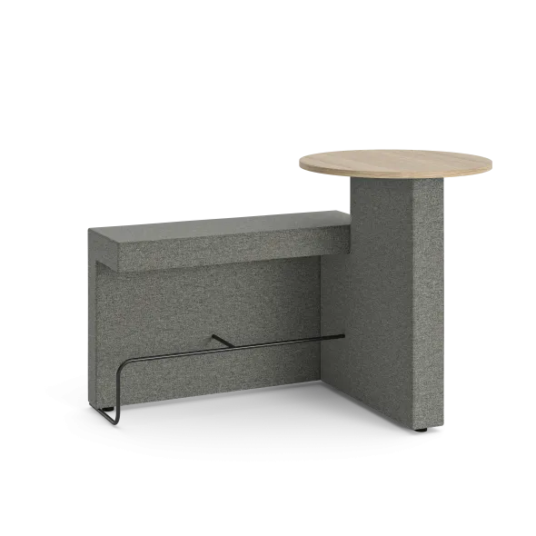 1 module assise haute et 1 table haute Border - table à gauche - repose pied noir