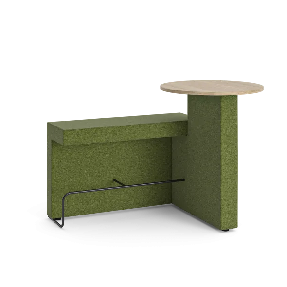 1 module assise haute et 1 table haute Border - table à gauche - repose pied noir