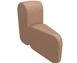 Module Bob - courbe concave avec dossier - l. 38 x pr. 87 cm - tissu