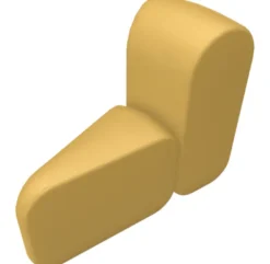 Module Bob - courbe concave avec dossier - l. 38 x pr. 87 cm - textile enduit