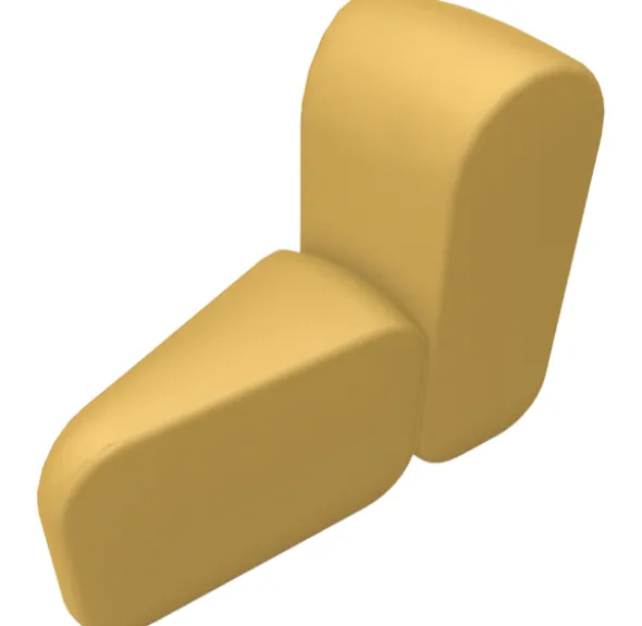 Module Bob - courbe concave avec dossier - l. 38 x pr. 87 cm - textile enduit