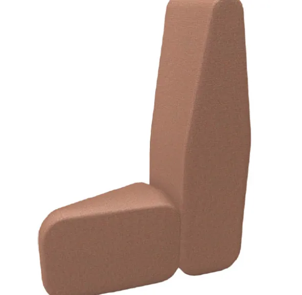 Module Bob - courbe concave avec haut dossier - l. 38 x pr. 87 cm - tissu
