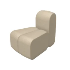 Module Bob - courbe convexe avec dossier - l. 61 x pr. 87 cm simple face - tissu