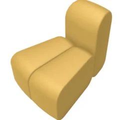 Module Bob - courbe convexe avec dossier - l. 61 x pr. 87 cm simple face - textile enduit