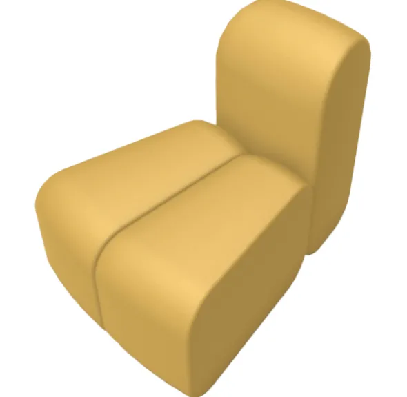Module Bob - courbe convexe avec dossier - l. 61 x pr. 87 cm simple face - textile enduit
