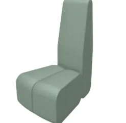 Module Bob - courbe convexe avec haut dossier - l. 61 x pr. 87 cm simple face - tissu