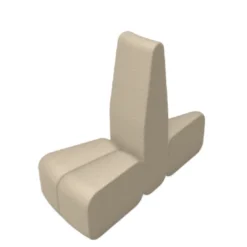 Module Bob - courbe convexe/concave avec haut dossier - l. 61 x pr. 145 cm double face - tissu