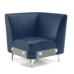 Module d'angle pour canapé modulaire Karnak - textile enduit grainé - piétement chrome