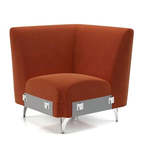 Module d'angle pour canapé modulaire Karnak - microfibre piétement chrome