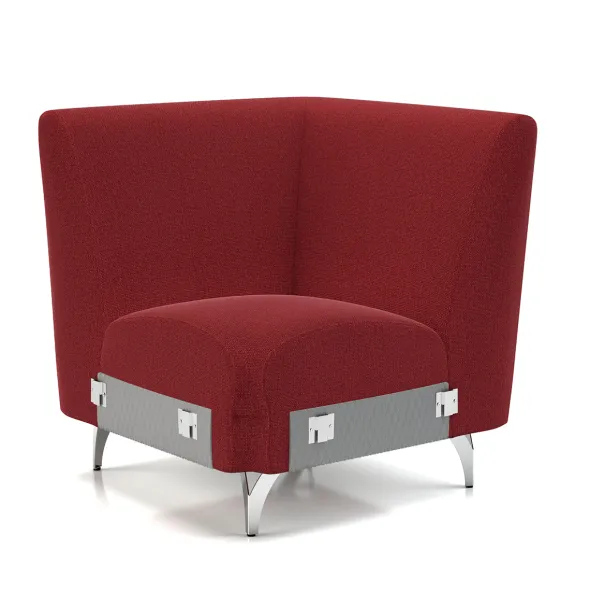 Module d'angle pour canapé modulaire Karnak - tissu Blake piétement chrome