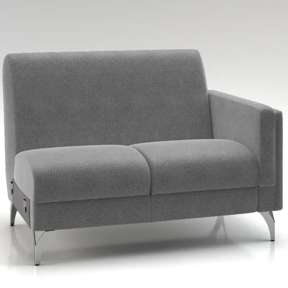 Module 2 places pour canapé modulaire Karnak - microfibre piétement chrome