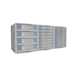 Module pour armoire Etic - pour armoire l. 120 x pr. 43 cm - 16 tiroirs h. 2,5 cm + 8 tiroirs h. 5 cm + 4 tiroirs h.10 cm