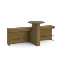 2 modules assises hautes et 1 table haute Border - tissu - repose pied noir