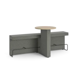 2 modules assises hautes et 1 table haute Border - tissu - repose pied noir