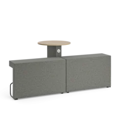 2 modules assises hautes et 1 table haute Border - tissu - repose pied noir