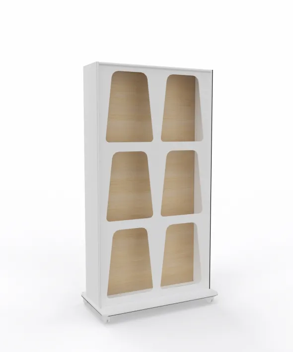 Mur de rangement avec 6 poufs oscillants Kulbu - pouf polyéthylène