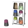Mur de rangement avec 6 poufs oscillants Kulbu - pouf polyéthylène avec assise tapissée tissu X