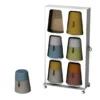 Mur de rangements avec 6 poufs oscillants Kulbu - pouf polyéthylène tout tapissé tissu S