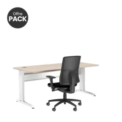 Offre pack : Bureau droit Corial - l. 160 x pr. 80 cm + fauteuil