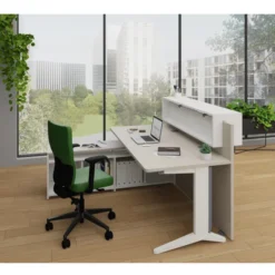 Panneau comptoir d'accueil l.130 cm - pour bureau l.160 cm - vendu sans bureau