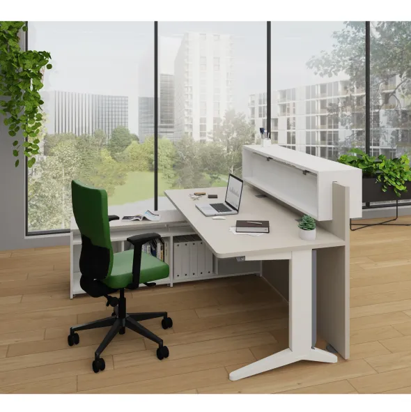 Panneau comptoir d'accueil l.130 cm - pour bureau l.160 cm - vendu sans bureau