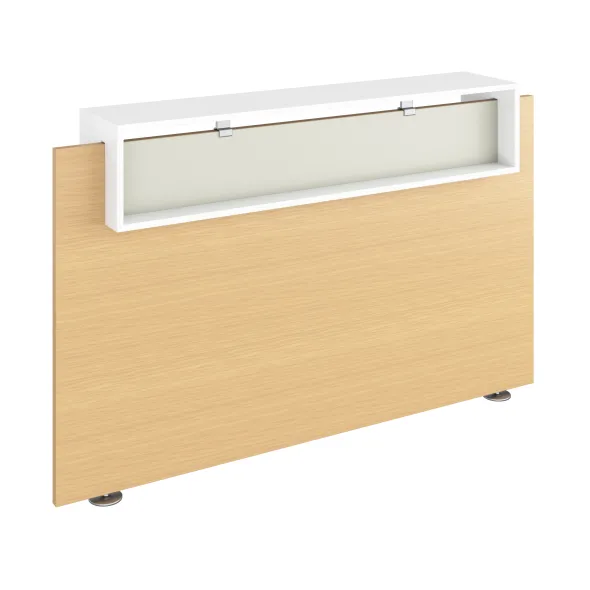 Panneau comptoir d'accueil l.150 cm - pour bureau l. 180 cm - vendu sans bureau