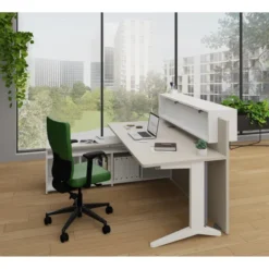 Panneau comptoir d'accueil l.150 cm - pour bureau l. 160 cm - vendu sans bureau