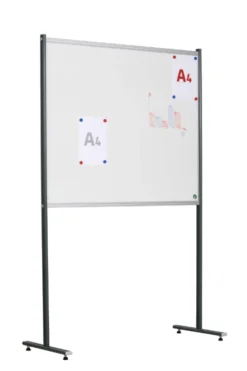 Panneau d'affichage sur pied - 2 faces émaillées - cadre anodisé - 15 formats A4