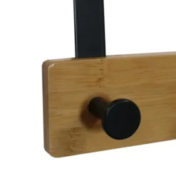 Patère de porte Karako - bambou et métal noir