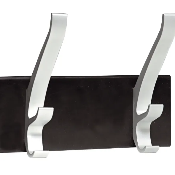 Patère murale Cyprès - noir - 2 patères aluminium