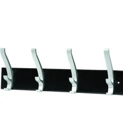 Patère murale Cyprès - noir - 4 patères aluminium