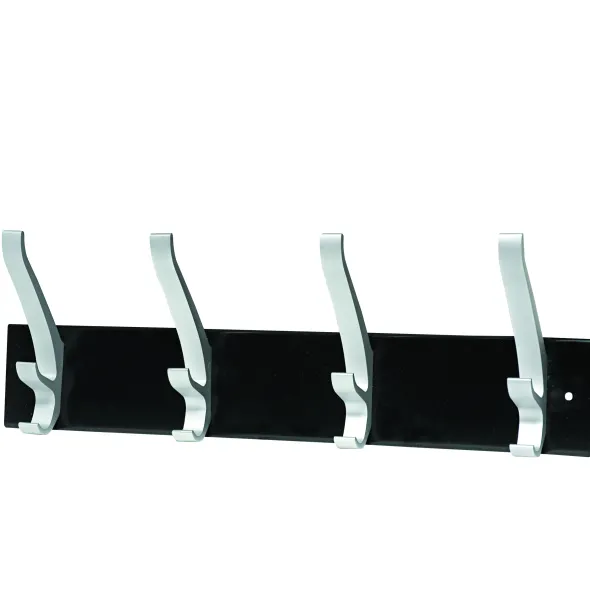 Patère murale Cyprès - noir - 4 patères aluminium
