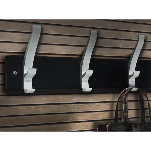 Patère murale Cyprès - noir - 4 patères aluminium