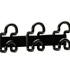 Patère murale Fil - noir - 3 patères ABS noir Carton UVC 14,6 x 38 x 7 cm -