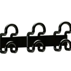 Patère murale Fil - noir - 3 patères ABS noir Carton UVC 14,6 x 38 x 7 cm -