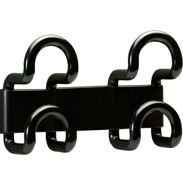 Patère murale Fil - noir - 2 patères ABS noir Carton UVC 14,6 x 23 x 7 cm -